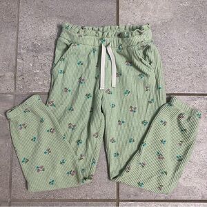 Green Floral Pajama Pants Girls Youth Medium Size 8 Cat & Jack